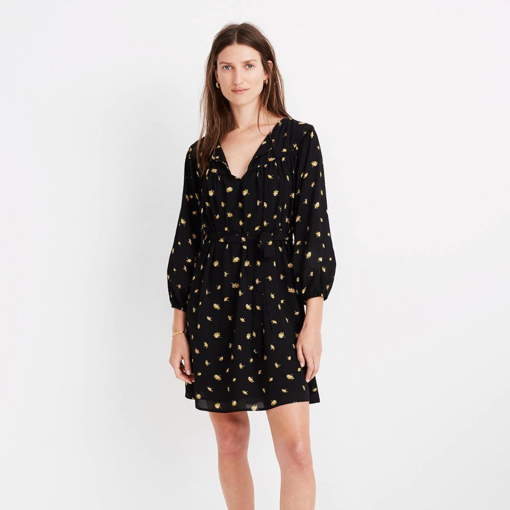 NWT Tie-Waist Mini Dress in French Daisies